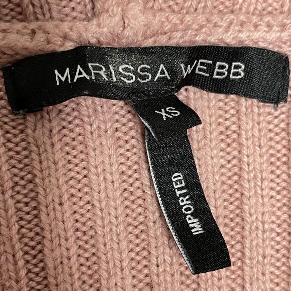 MARISSA WEBB Sweater Womens XS Pink Ribbed Hooded Aria Pullover Wool Blend - Picture 9 of 11